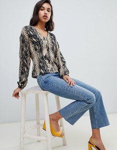 Блузка со змеиным принтом и V-образным вырезом Vero Moda - Мульти