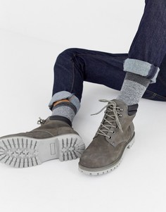 Ботинки из нубука на шнуровке Jack & Jones - Серый