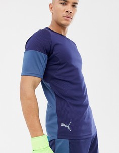Темно-синяя футболка с принтом Puma Football 655783-03 - Темно-синий