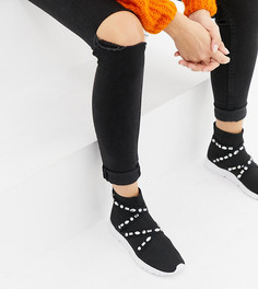 Декорированные кроссовки для широкой стопы ASOS DESIGN - Черный