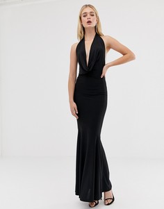 Платье макси со свободным воротом ASOS DESIGN - Черный