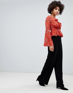 Missguided wide leg trouser in black - Черный