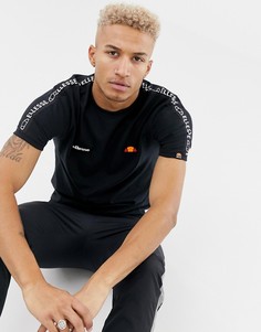 Черная футболка с фирменной лентой на рукавах ellesse Fede - Черный