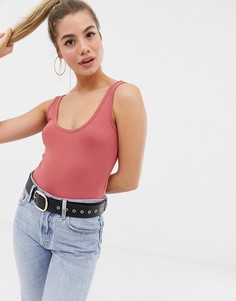 Майка-боди розового цвета ASOS DESIGN - Розовый