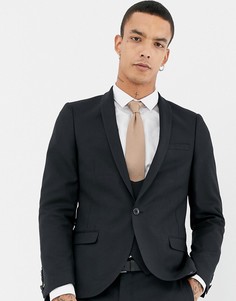 Черный супероблегающий пиджак из ткани с добавлением шерсти Twisted Tailor - Черный