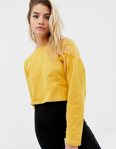 Укороченный свитшот горчичного цвета ASOS DESIGN - Желтый