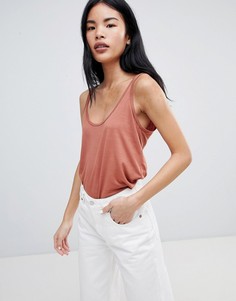 Майка Pull&Bear Basic - Рыжий