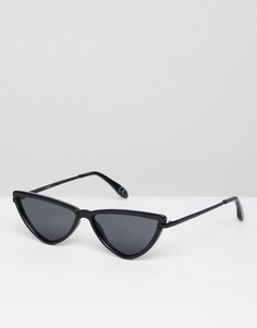 Солнцезащитные очки в пластиковой оправе с отделкой камнями ASOS DESIGN - Черный