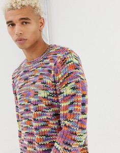 Плотный джемпер в рубчик из разноцветной пряжи ASOS DESIGN - Мульти