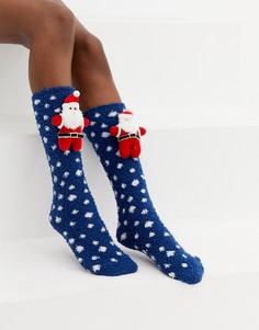 Толстые новогодние носки с Санта-Клаусом ASOS DESIGN - Мульти