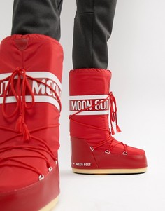 Красные классические зимние сапоги Moon Boot - Красный