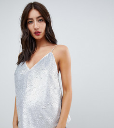 Топ на тонких бретельках с пайетками ASOS DESIGN Maternity - Серебряный