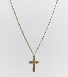 Regal Rose 18k gold plated floral embossed cross pendant necklace - Золотой