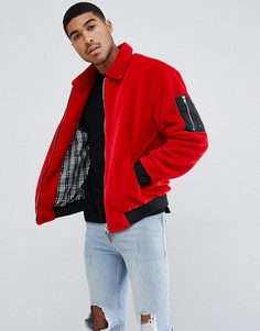 Красная флисовая куртка boohooMAN - Красный