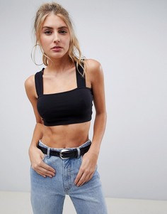 Бандажный топ на бретелях с квадратным вырезом ASOS DESIGN - Черный