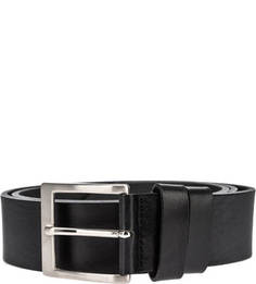 Черный ремень из гладкой кожи Sergio Belotti
