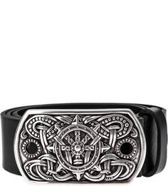 Кожаный ремень с фигурной пряжкой Sergio Belotti