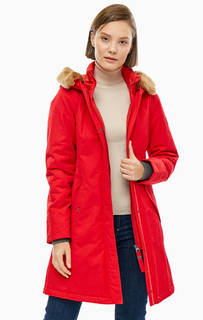 Удлиненная красная куртка с капюшоном Marc Opolo