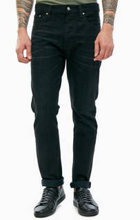 Черные зауженные джинсы с заломами Fearless Freddie Nudie Jeans