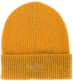 Шапка мелкой вязки с декоративной вышивкой Tommy Hilfiger