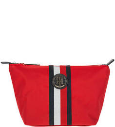 Красная текстильная косметичка с нашивкой Tommy Hilfiger