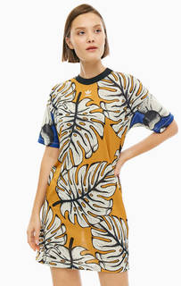 Платье-футболка с растительным принтом Adidas Originals