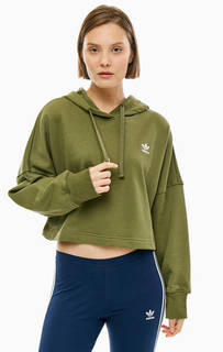 Укороченная толстовка цвета хаки Adidas Originals