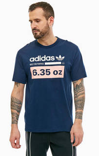Хлопковая футболка с контрастным принтом Adidas Originals