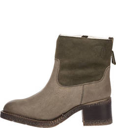 Зимние полусапоги из кожи и замши на устойчивом каблуке S.Oliver