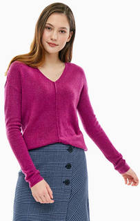 Джемпер цвета фуксии с треугольным вырезом Tom Tailor