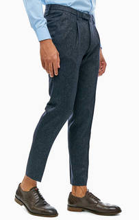 Зауженные синие брюки с содержанием шерсти Cinque