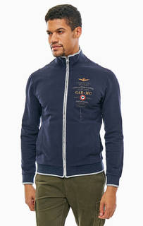 Хлопковая толстовка на молнии с вышивкой Aeronautica Militare