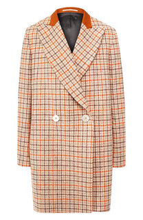 Двубортное шерстяной пальто в клетку Golden Goose Deluxe Brand