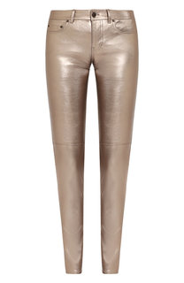 Кожаные брюки прямого кроя Saint Laurent