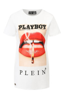 Хлопковая футболка с принтом Philipp Plein