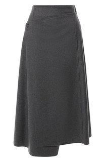 Шерстяная юбка-миди с запахом Acne Studios