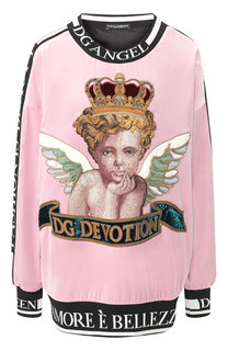 Хлопковый пуловер с декоративной отделкой Dolce & Gabbana