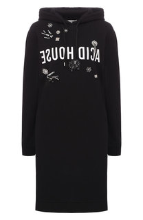 Платье из смеси хлопка и вискозы с капюшоном MCQ