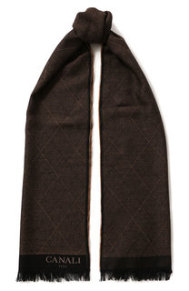 Шерстяной шарф с бахромой Canali