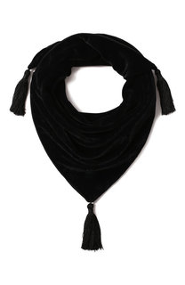 Бархатный шарф с кисточками Saint Laurent