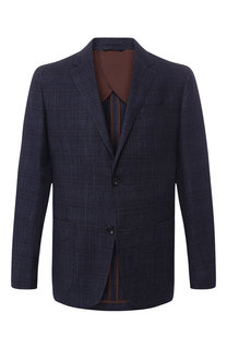 Однобортный пиджак из смеси шерсти и шелка Ermenegildo Zegna