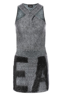 Вязаное платье с открытыми плечами Emporio Armani
