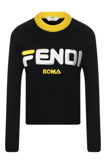 Пуловер из смеси шерсти и кашемира с логотипом бренда Fendi