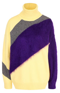 Пуловер со спущенным рукавом и воротником-стойкой No. 21