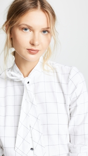 Madewell Long Sleeve Tie Neck Button Down