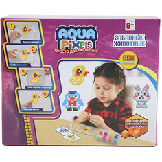 Набор для творчества 1Toy "Aqua pixels" Забавные животные, 350 пикселей Lucky