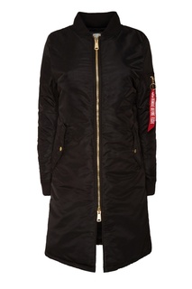 Удлиненная черная куртка Alpha Industries