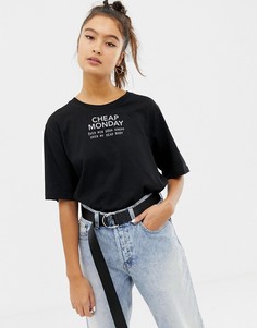 Футболка из органического хлопка с логотипом Cheap Monday - Черный
