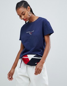 Футболка с логотипом-флагом Tommy Jeans - Темно-синий