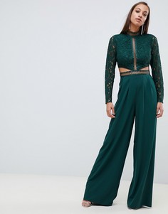 Кружевной комбинезон с вырезами ASOS DESIGN - Черный